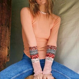Desert Orange Combo Free People Mix Cuff Top
